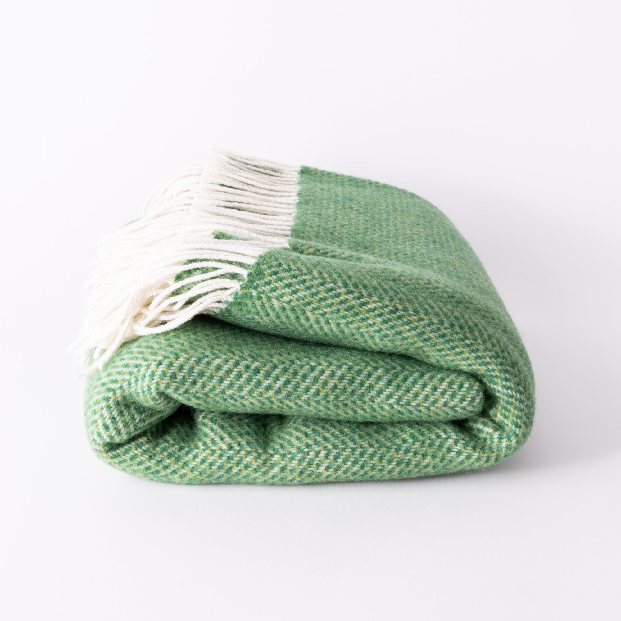 Green Herringbone Throw