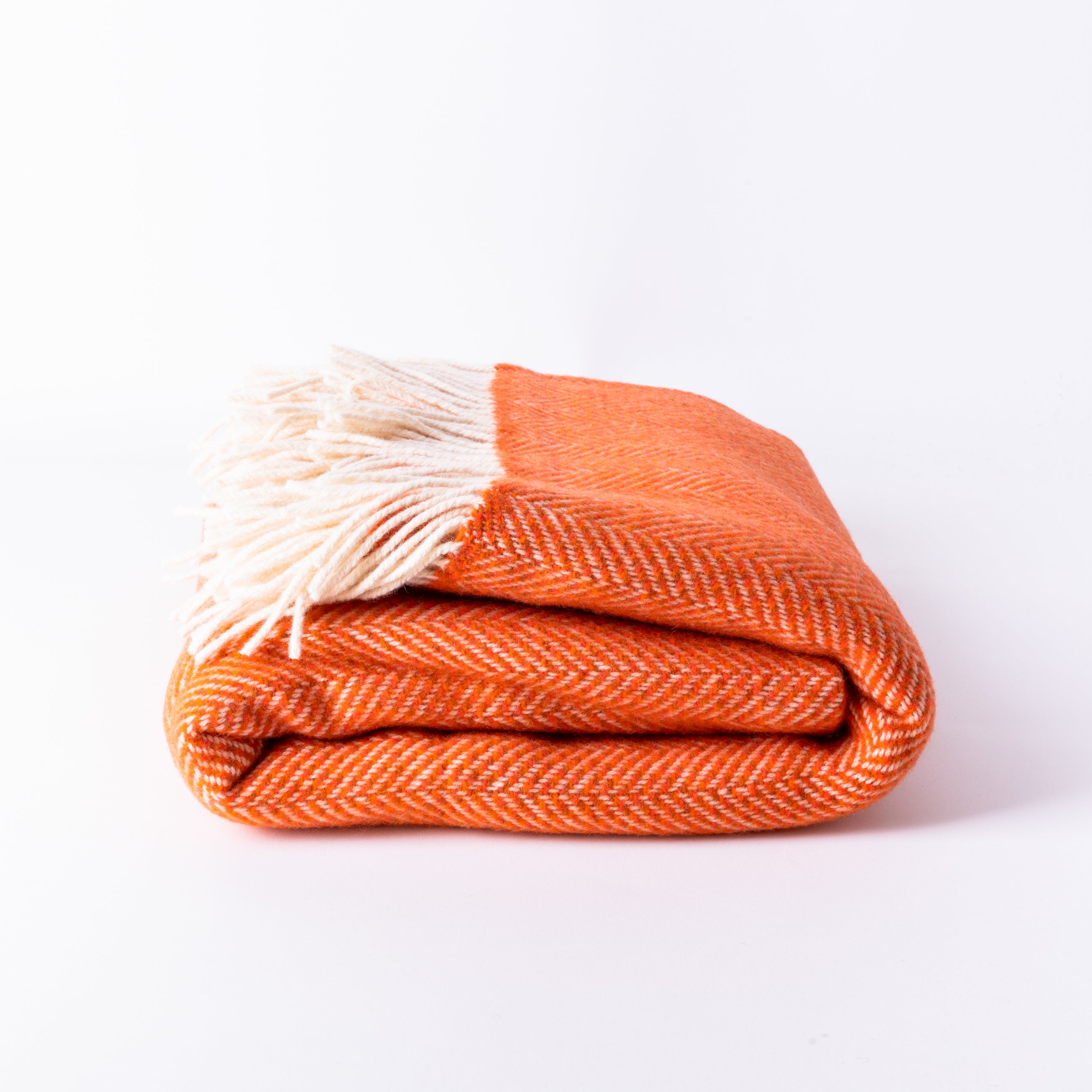 Tangerine Herringbone Throw