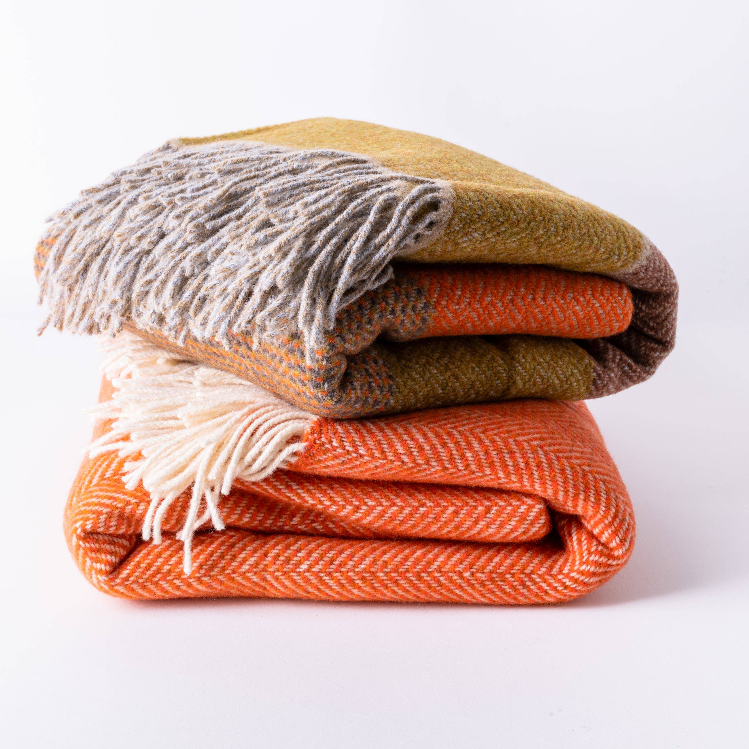 Tangerine Herringbone Throw