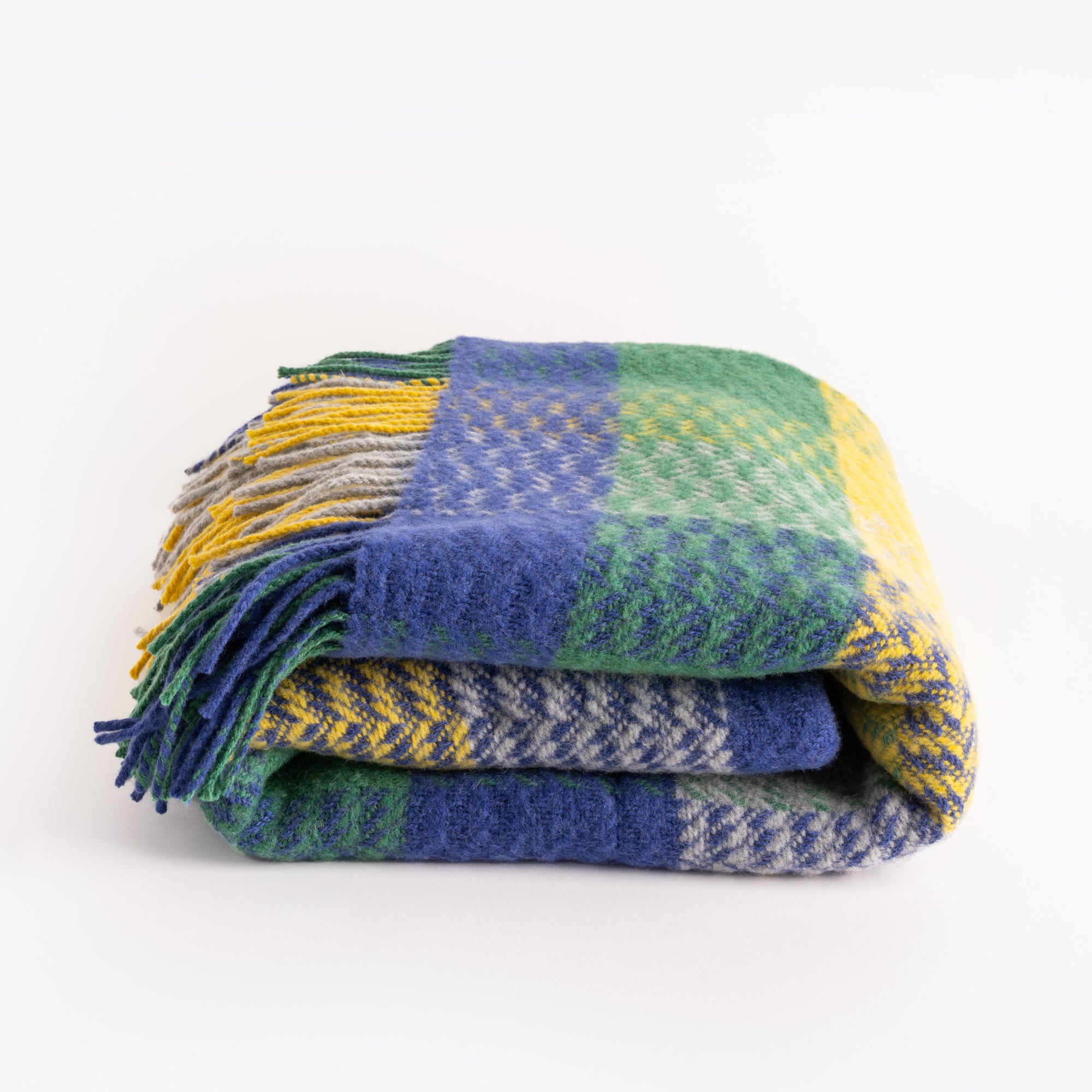 Colour Block Throw in Blue and Yellow