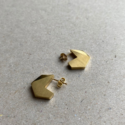Gold plated brass earrings