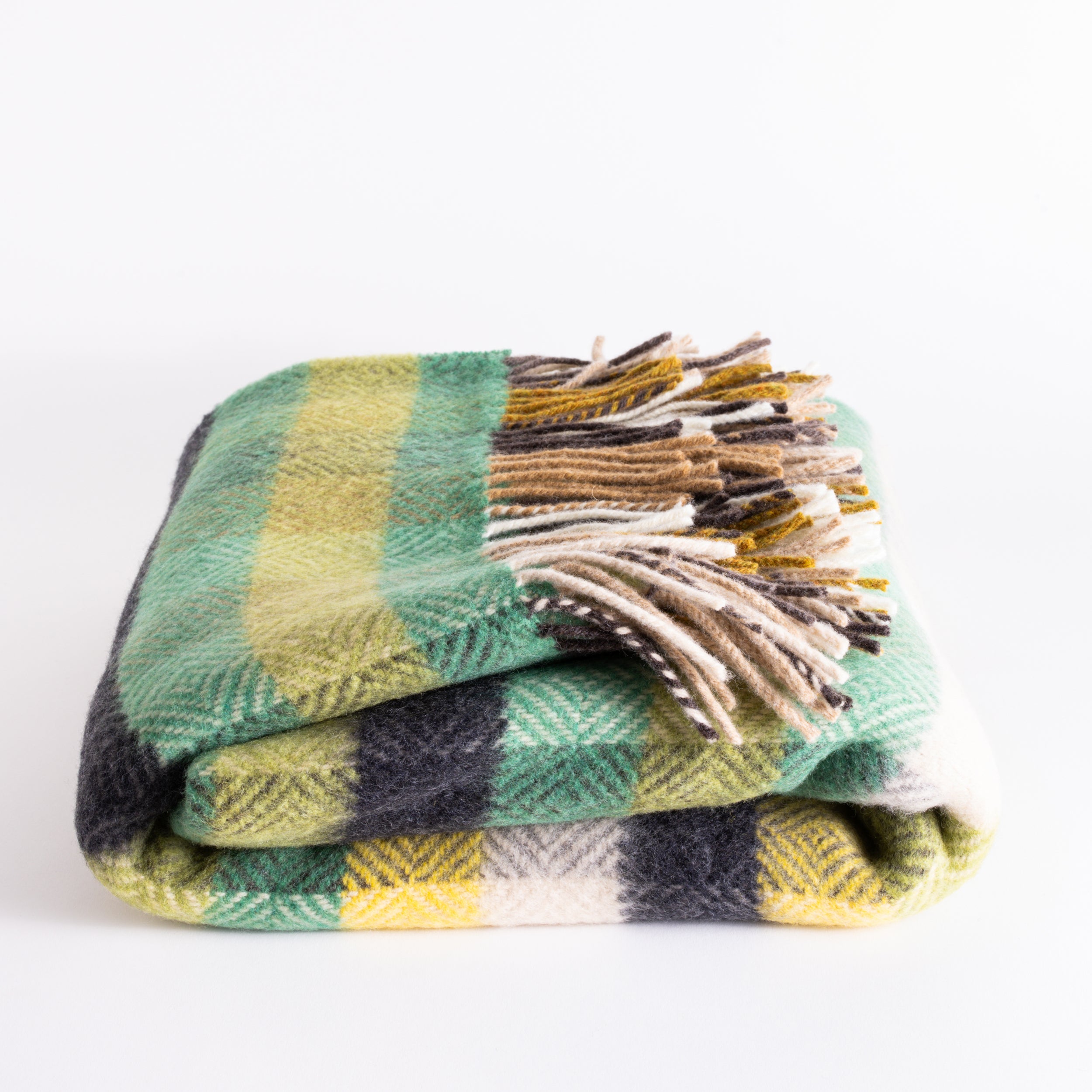 Citrus Green Check Throw