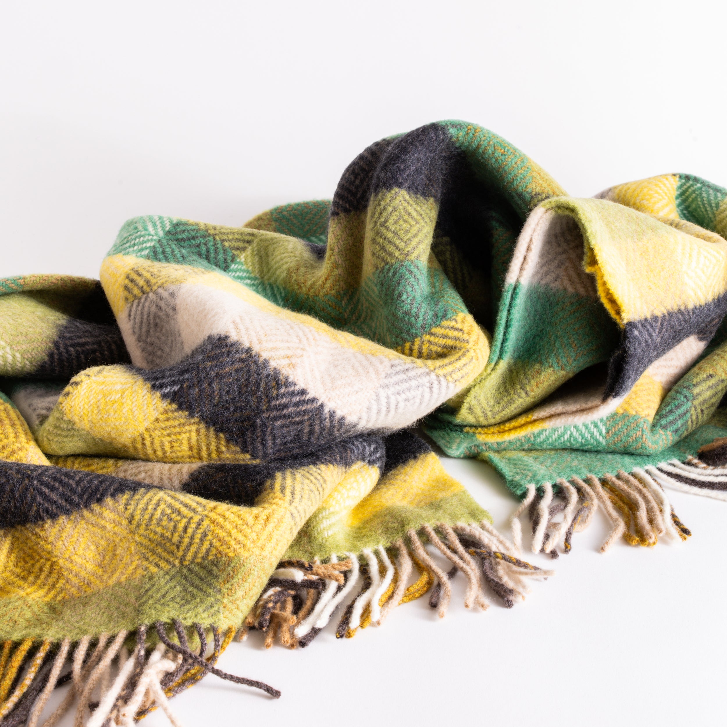 Citrus Green Check Throw