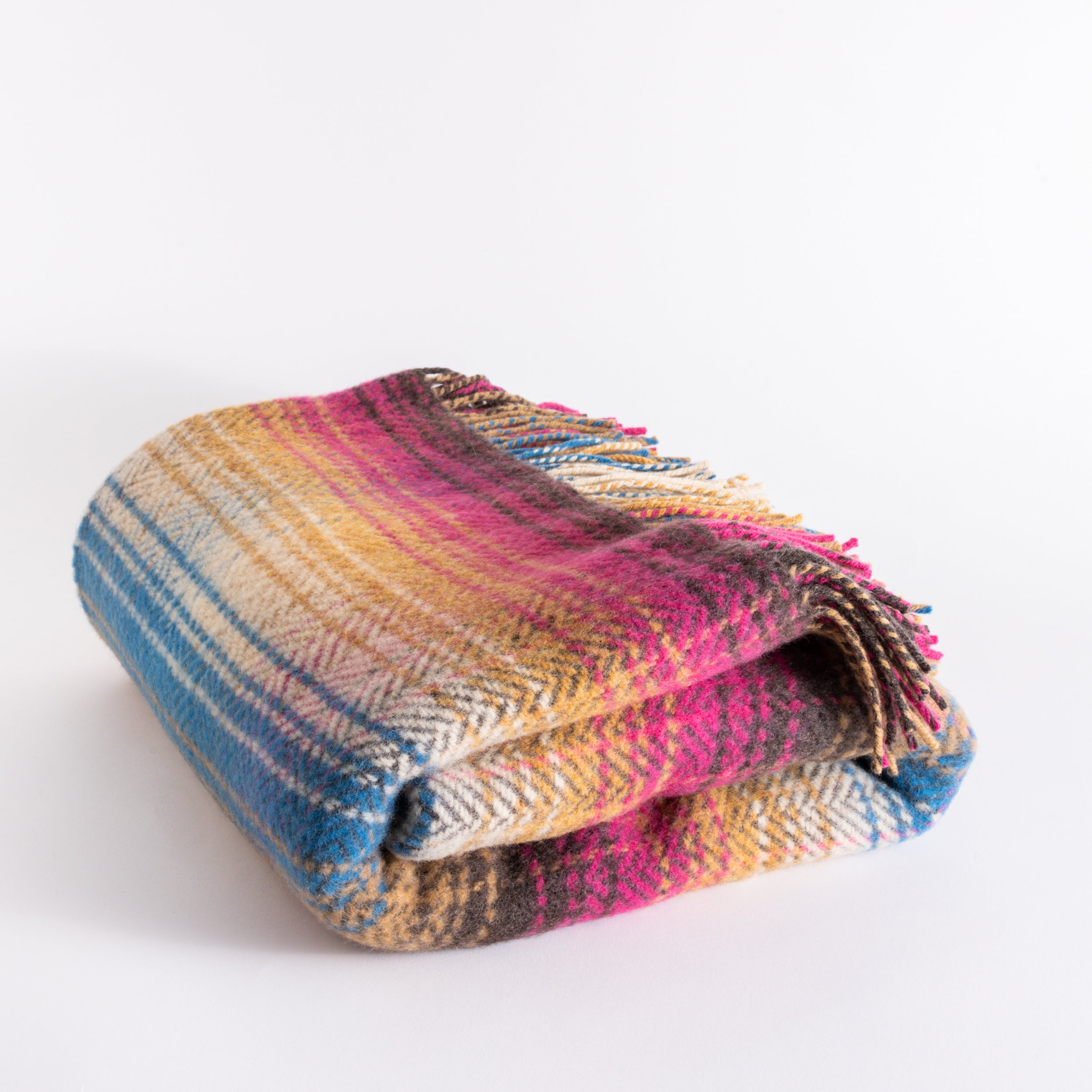 Pink Multi Check Throw