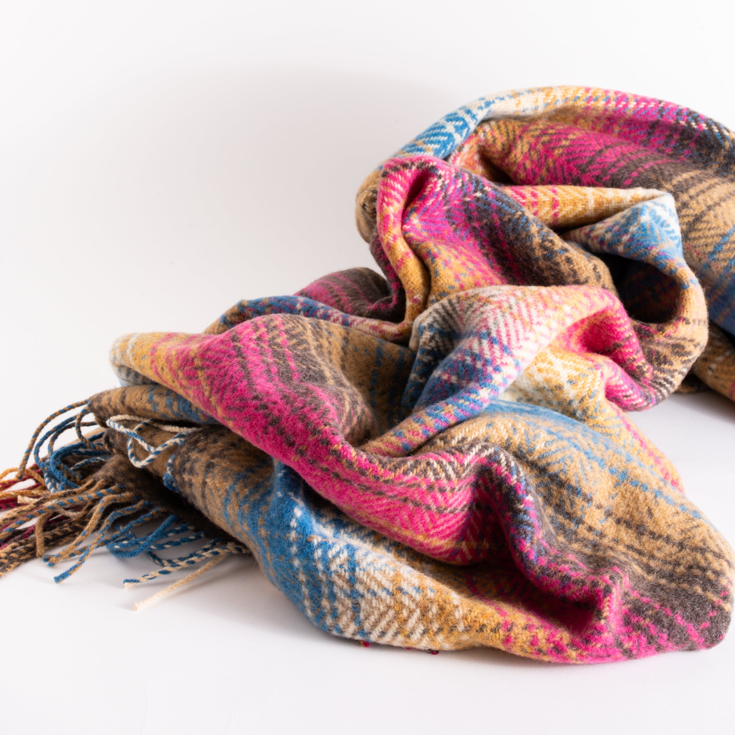 Pink Multi Check Throw