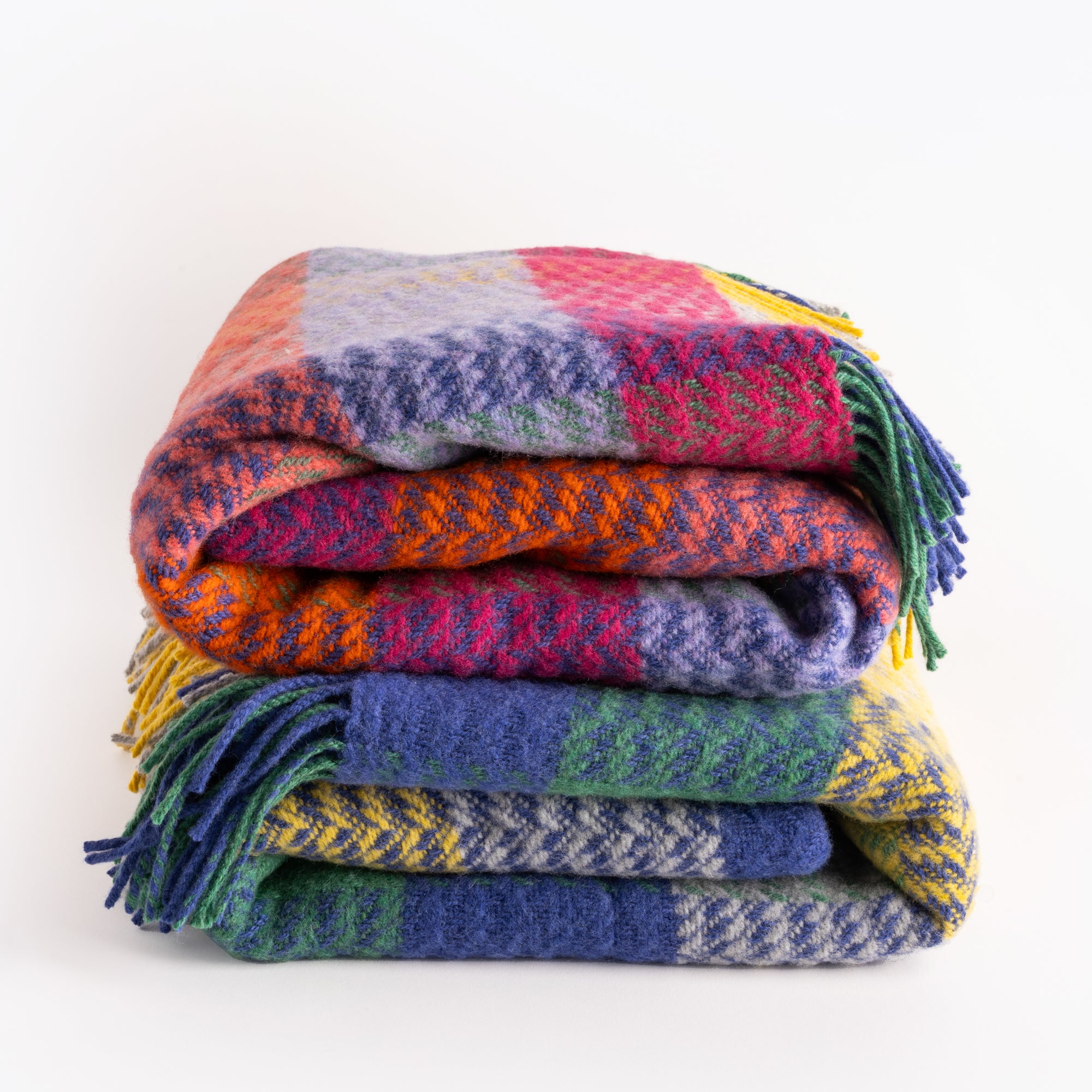 Colour Block Throw in Blue and Yellow