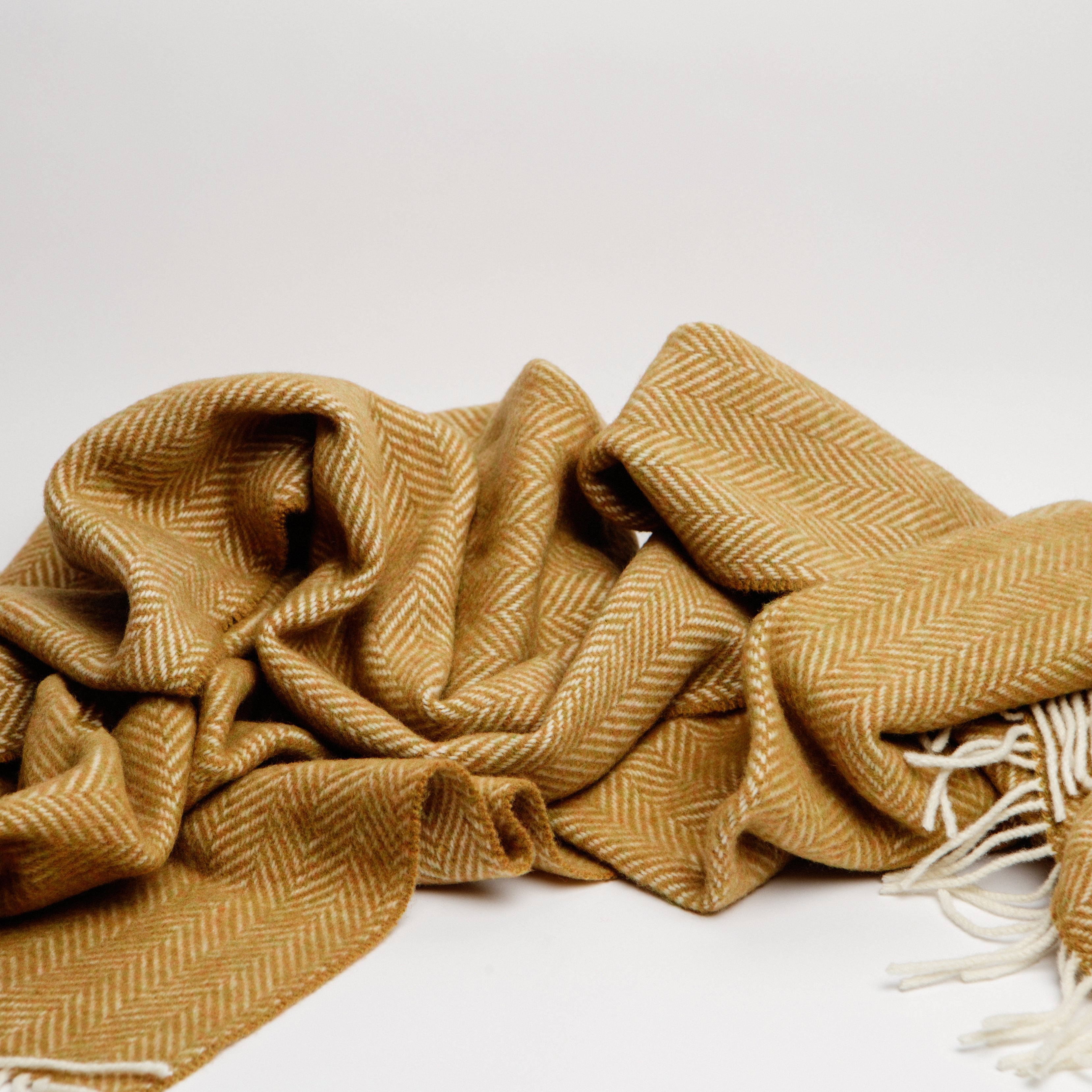Mustard Herringbone Throw
