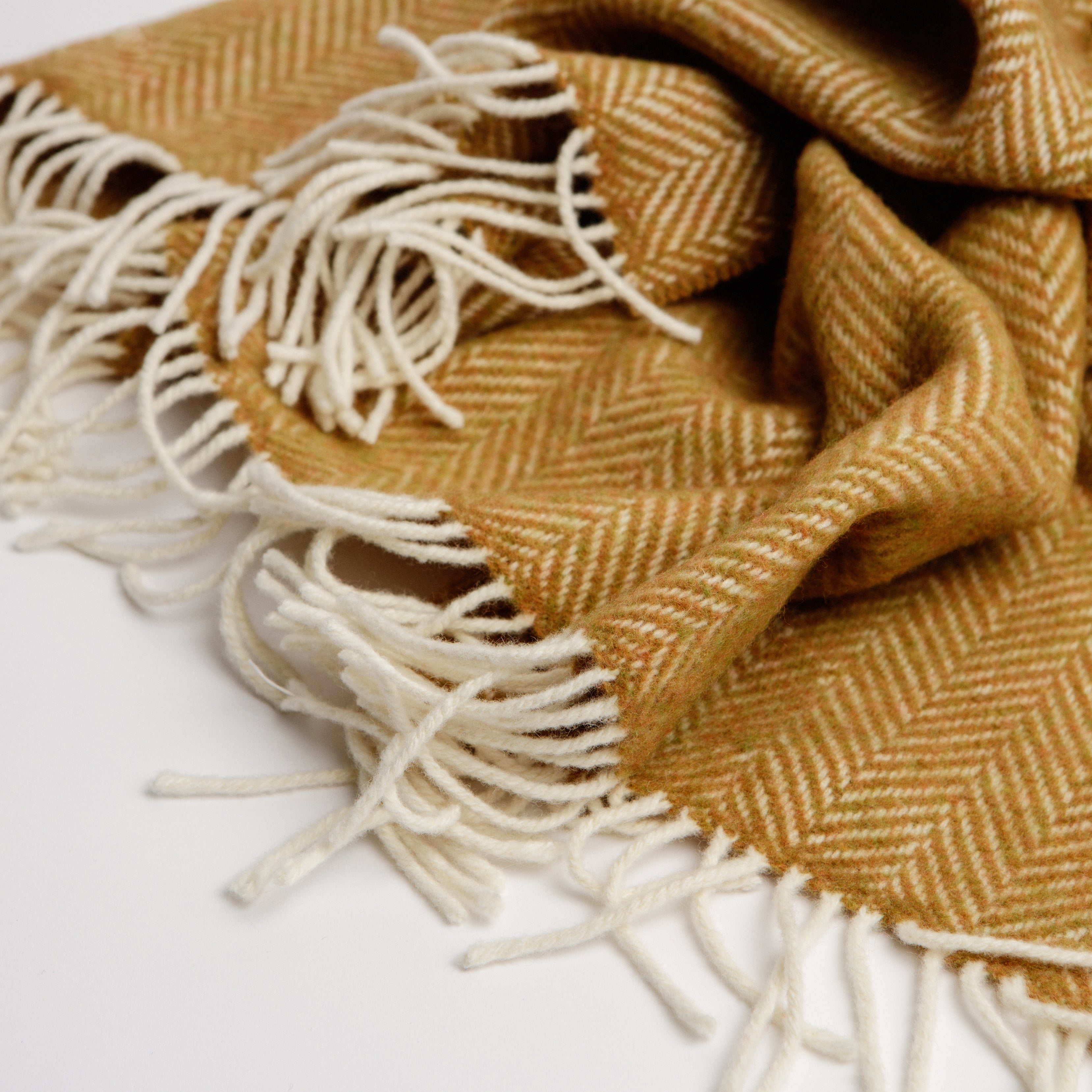 Mustard Herringbone Throw