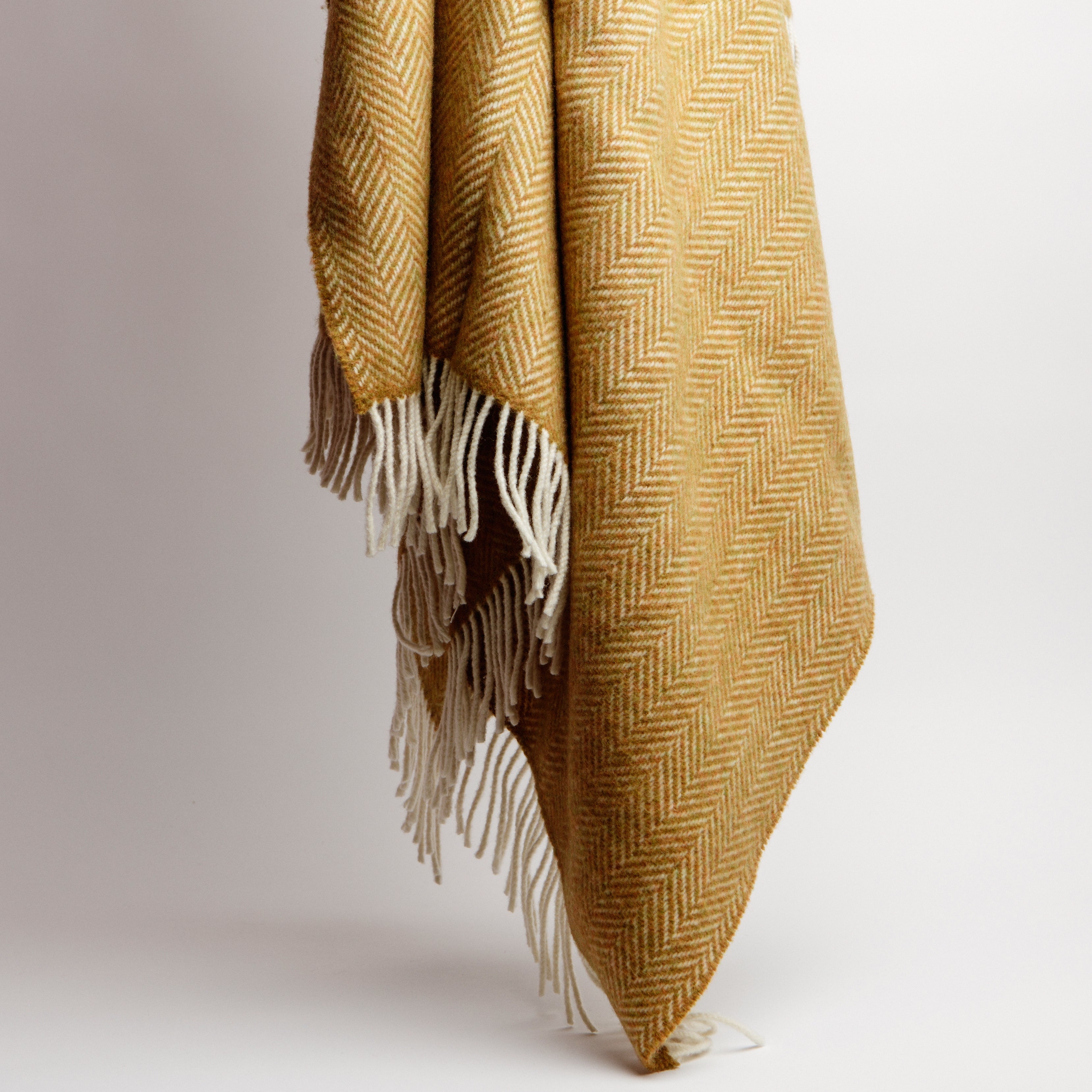 Mustard Herringbone Throw