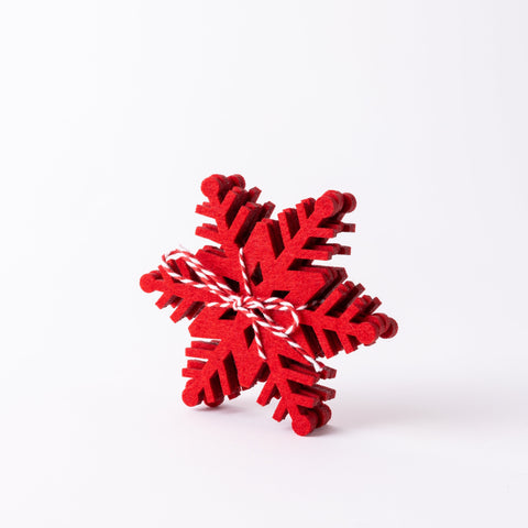 Red Snowflake Coasters