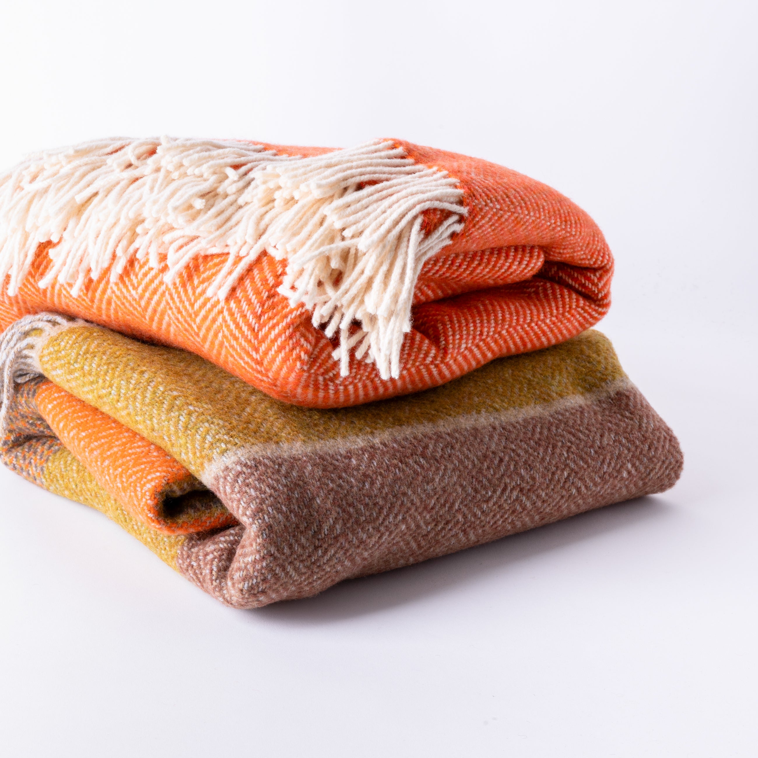 Tangerine Herringbone Throw