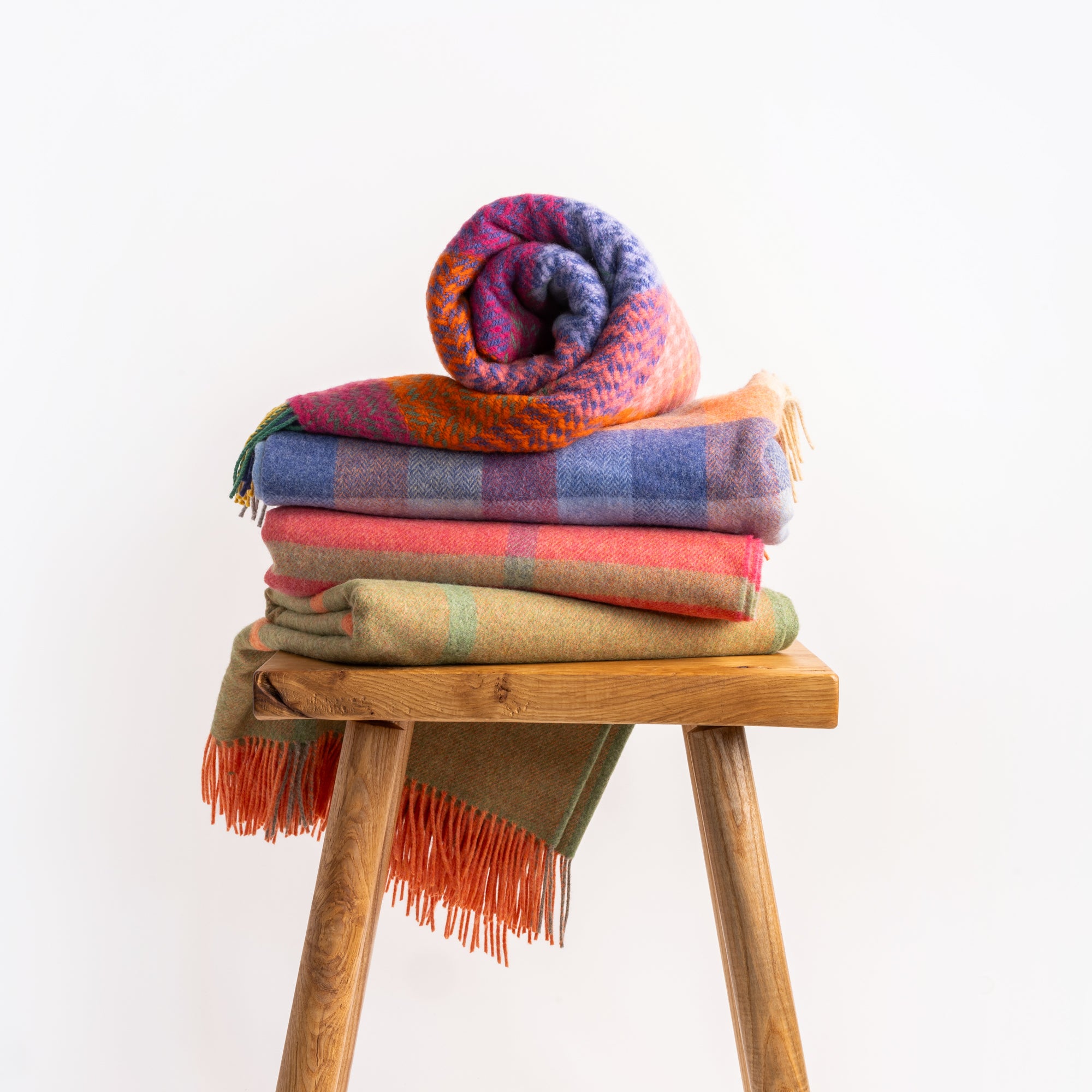 Check Merino Lambswool throw