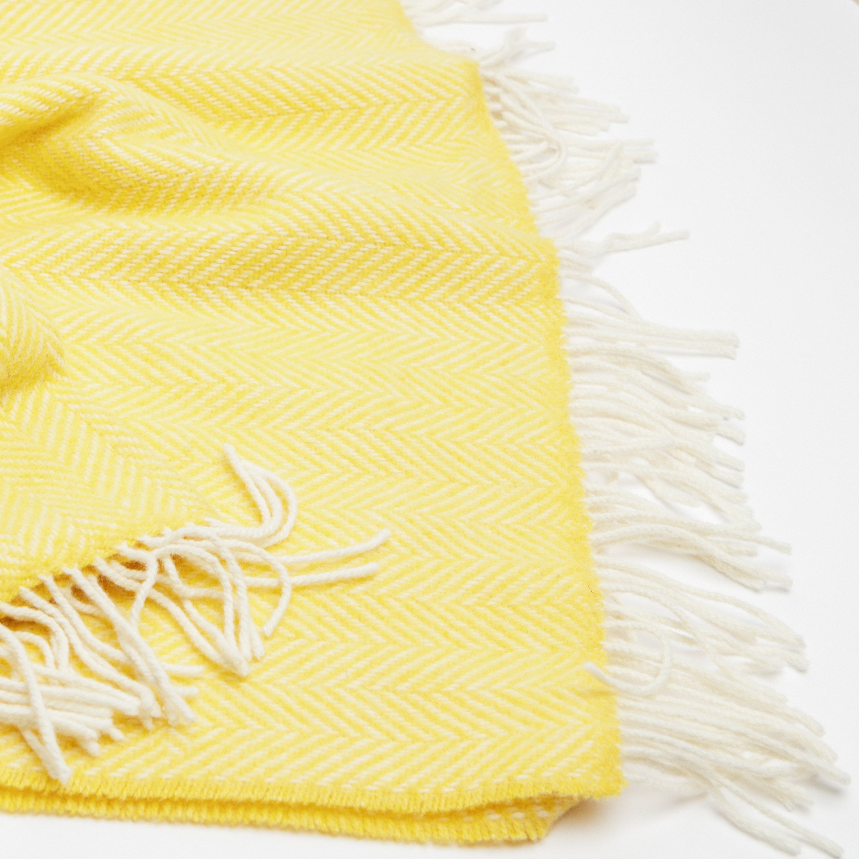 Lemon Herringbone Throw