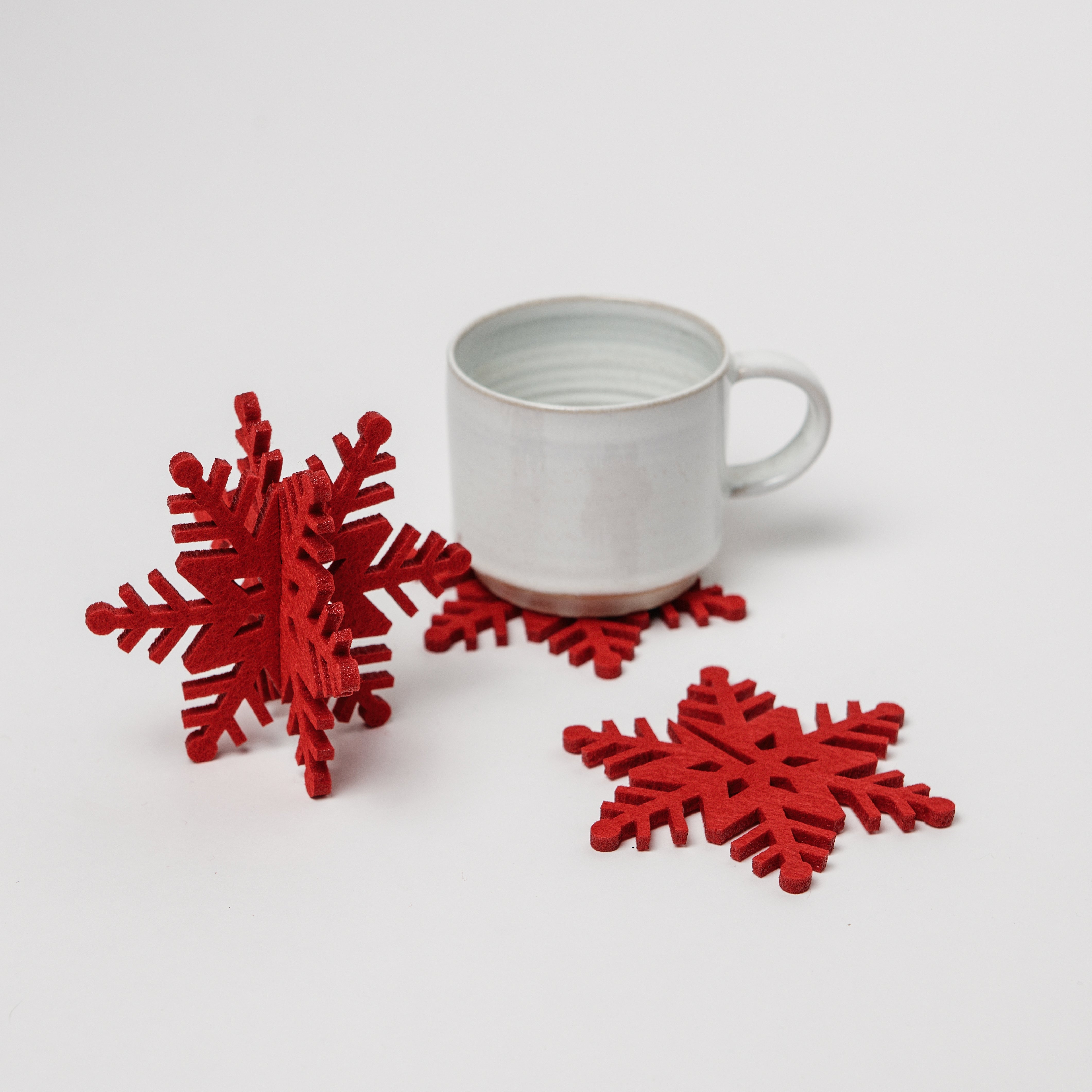 Red Snowflake Coasters - Irish Design Shop