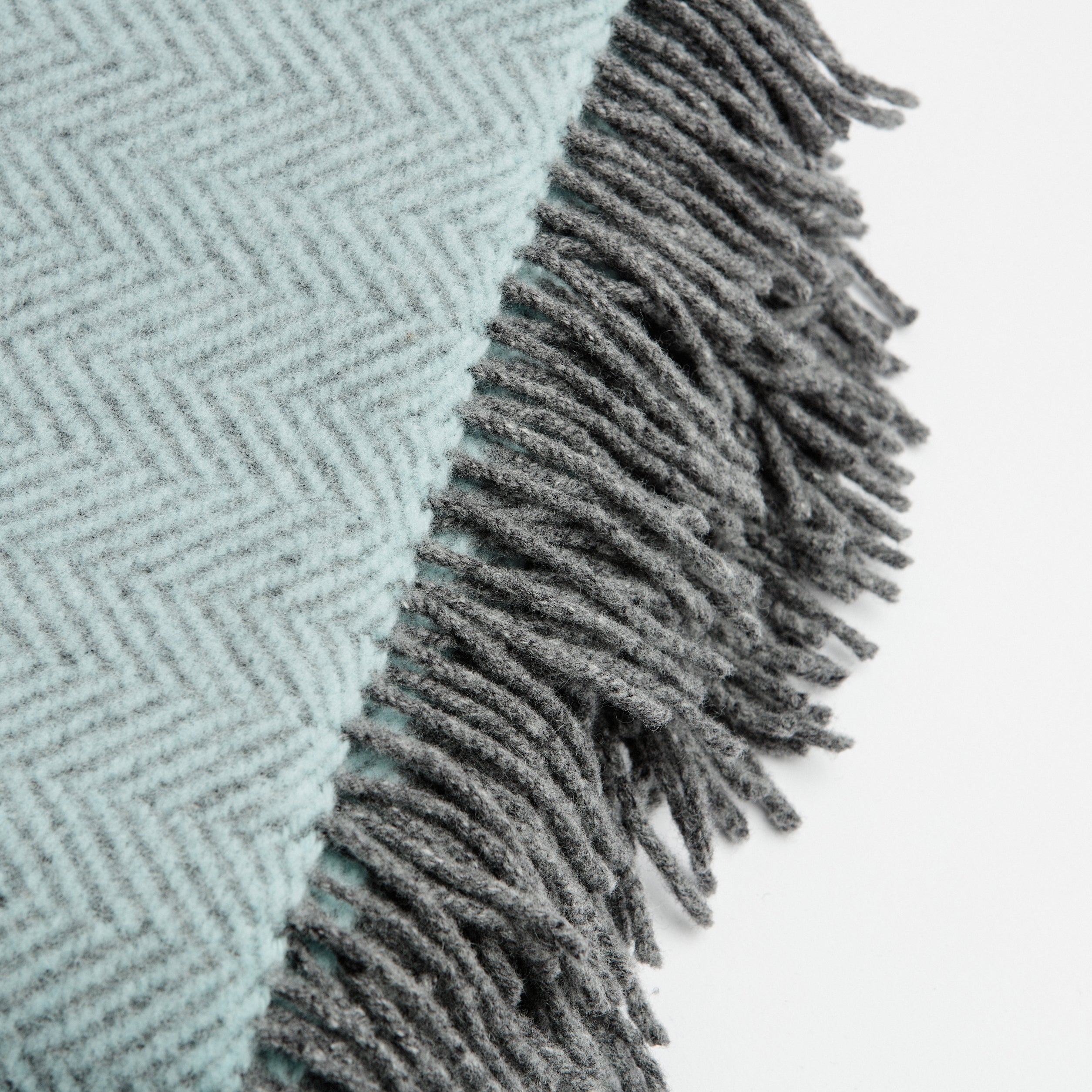 Duck Egg Herringbone Throw